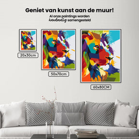 Diamantmaleri - Geometrisk Løve - SEOS®