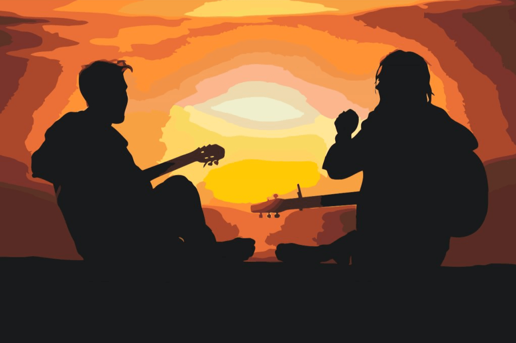 Diamantmaling - Guitarister ved solnedgang - SEOS Shop ®