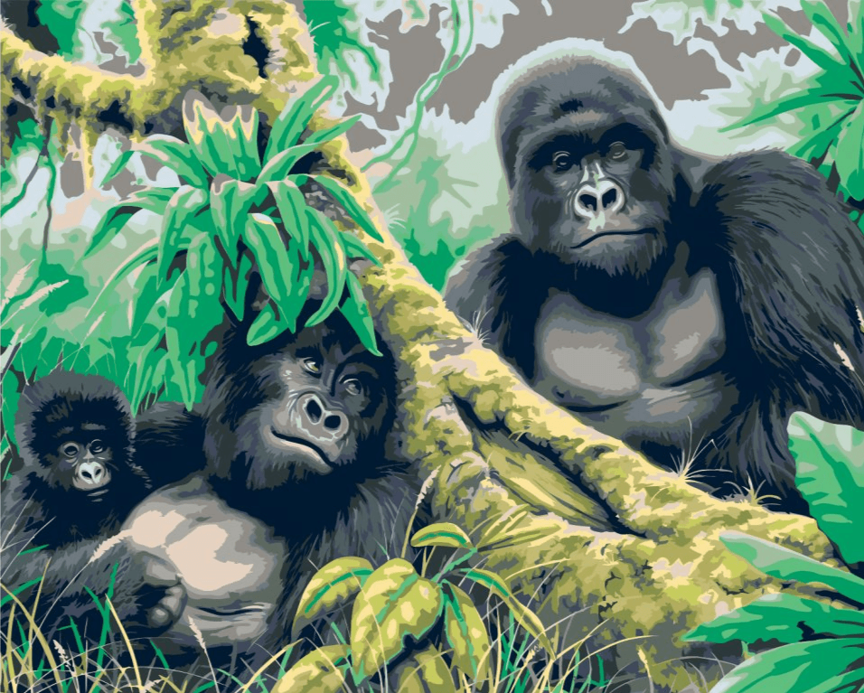 Diamantmaling - Gorillafamilie - SEOS®