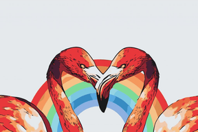 Diamantmaling - Hjerteformede flamingoer - SEOS®