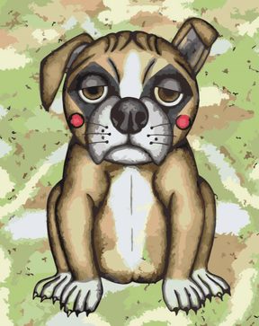 Diamantmaleri - Hund med lyserøde kinder - SEOS®