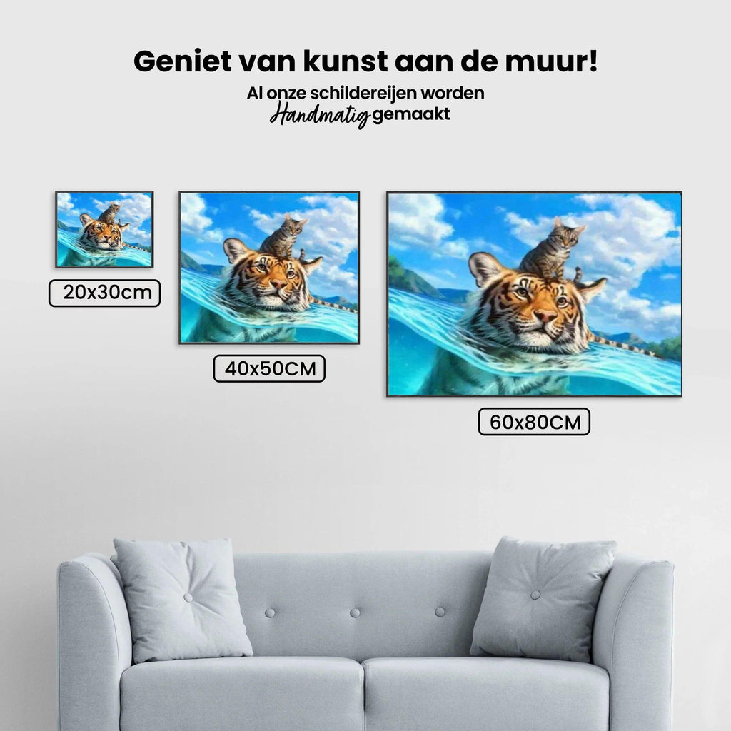 Diamantmaling - Kat og tiger i havet - SEOS®