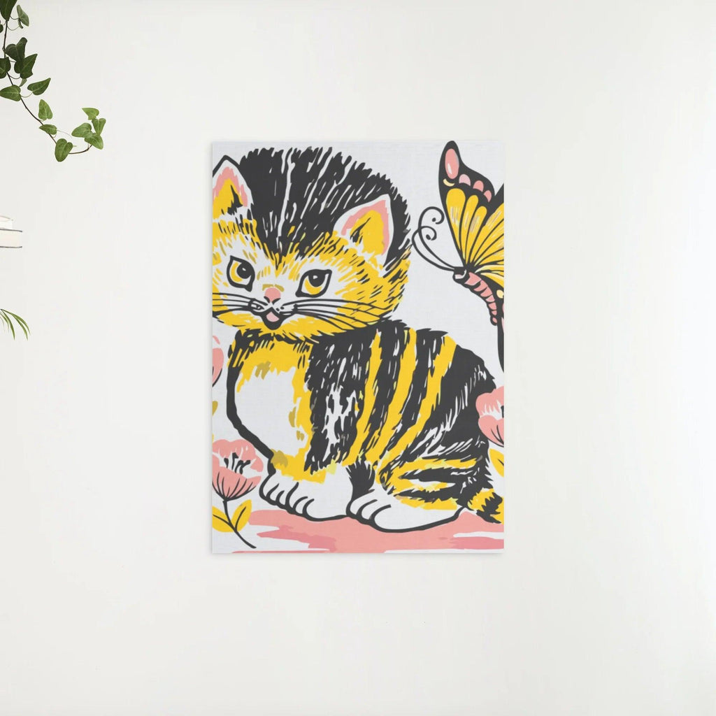 Diamantmaleri - Kat med sommerfugl - SEOS®