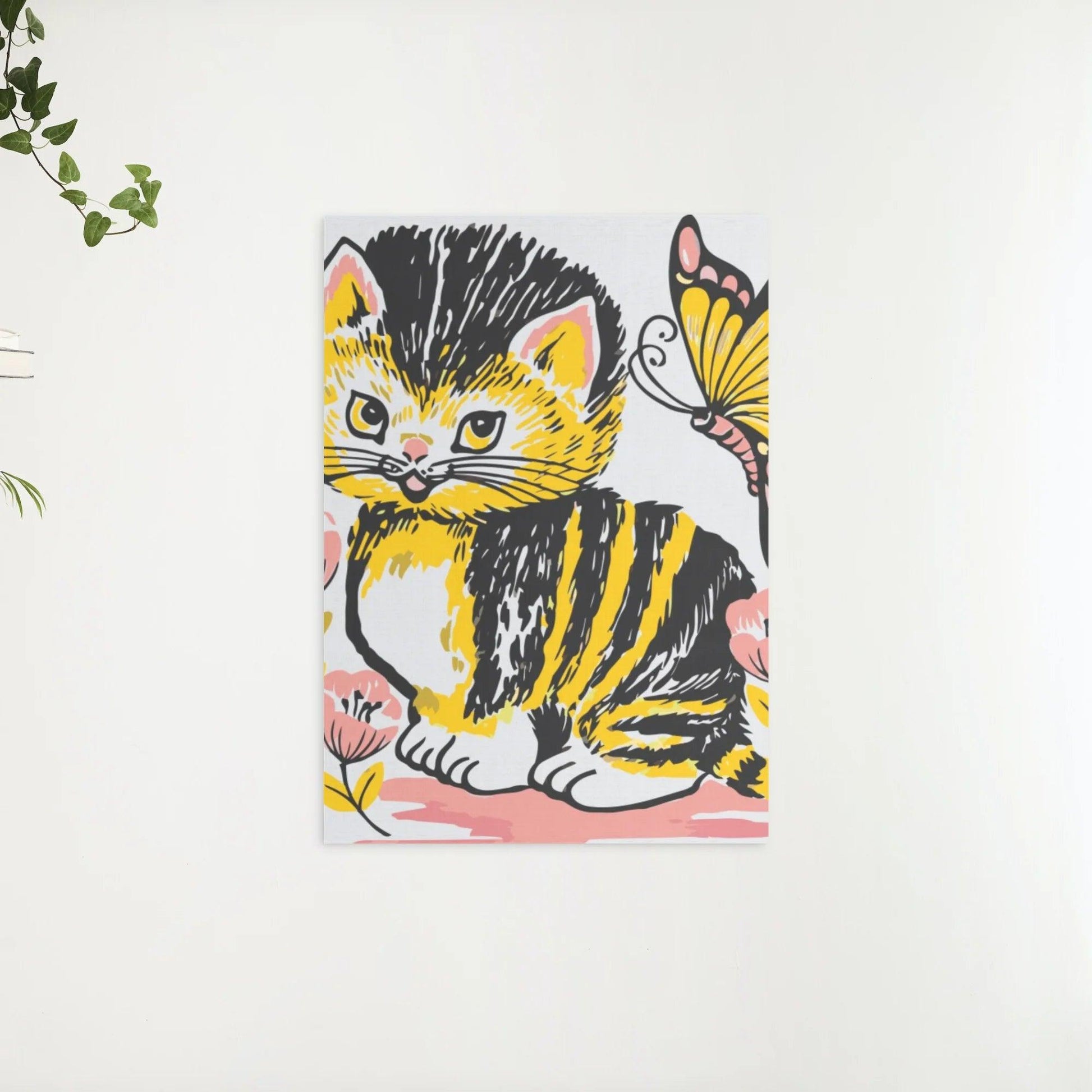 Diamantmaleri - Kat med sommerfugl - SEOS®