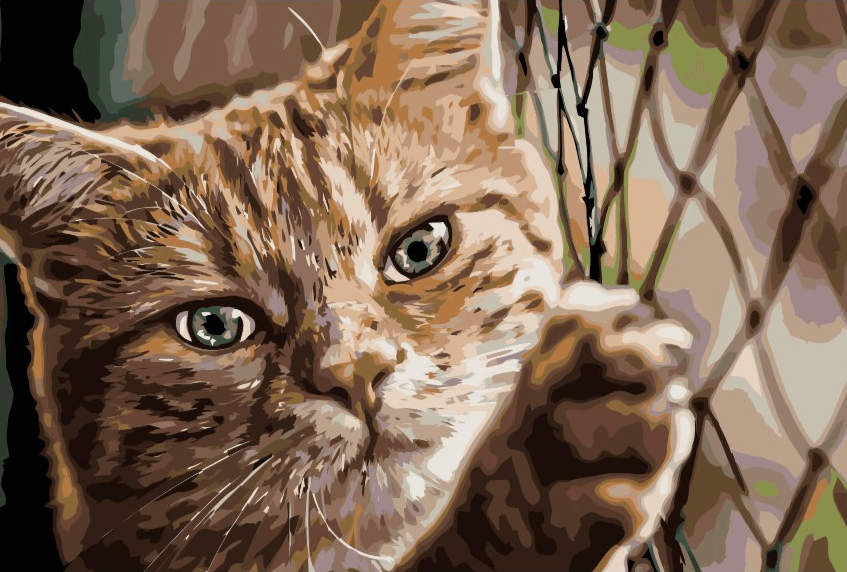 Diamantmaling - Kat på hegnet - SEOS®