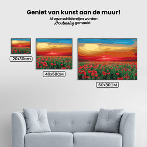 Diamantmaleri - Valmuemark ved solnedgang - SEOS Shop ®