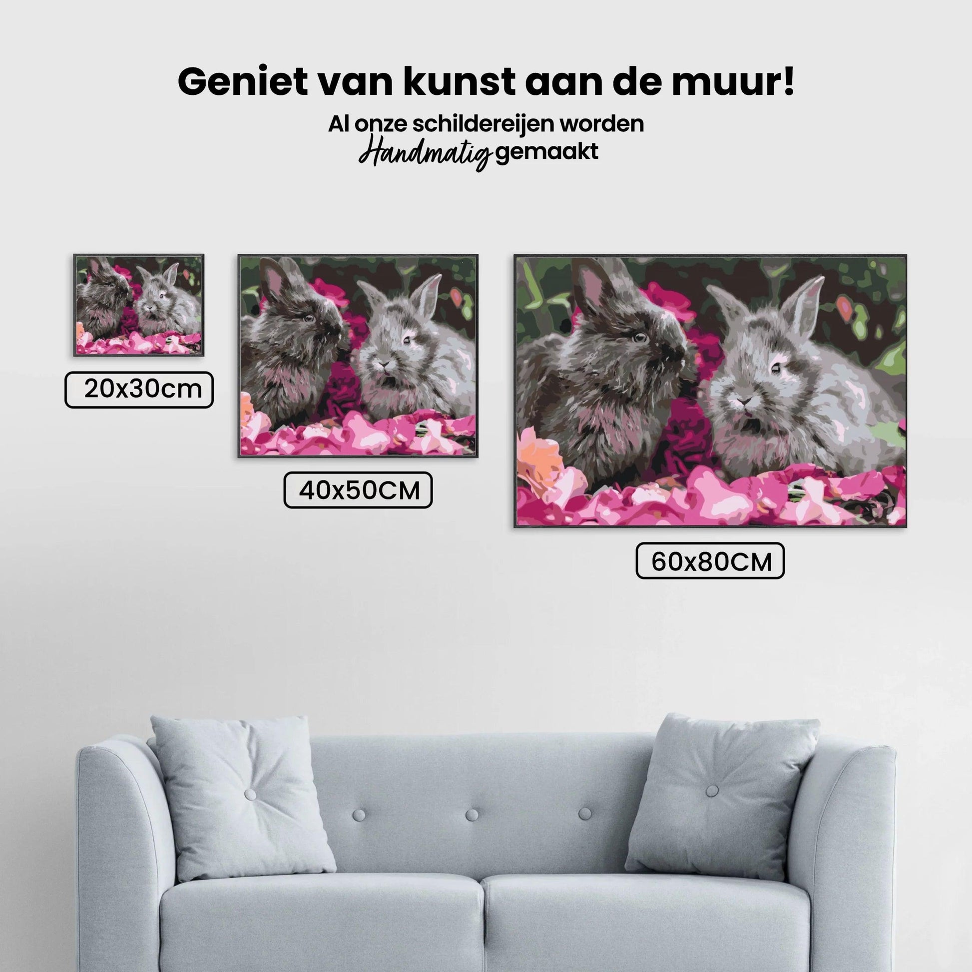Diamantmaleri - Kaniner blandt blomsterne - SEOS®