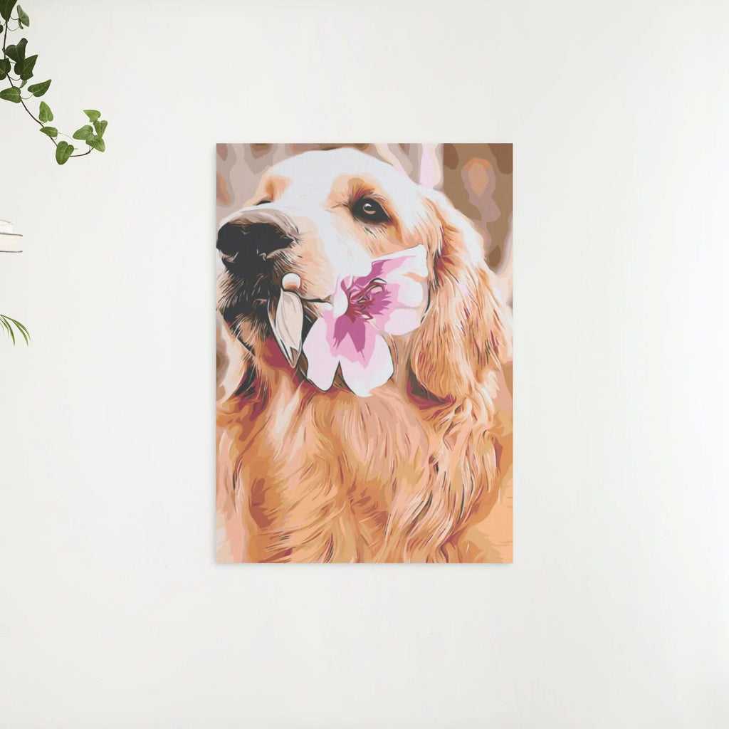 Diamantmaleri - Labrador med blomst - SEOS®