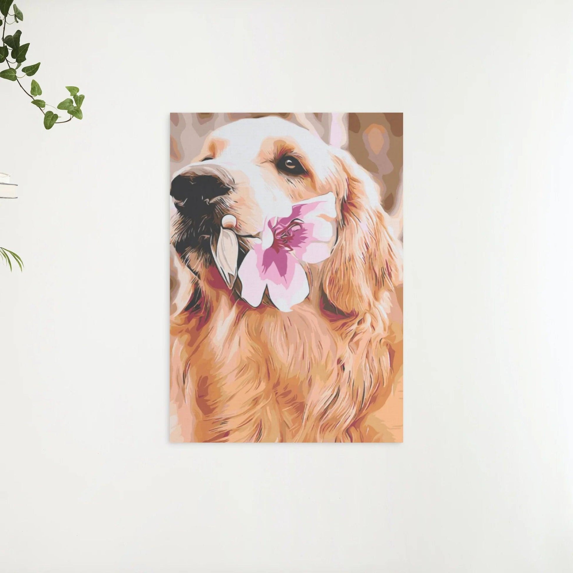 Diamantmaleri - Labrador med blomst - SEOS®