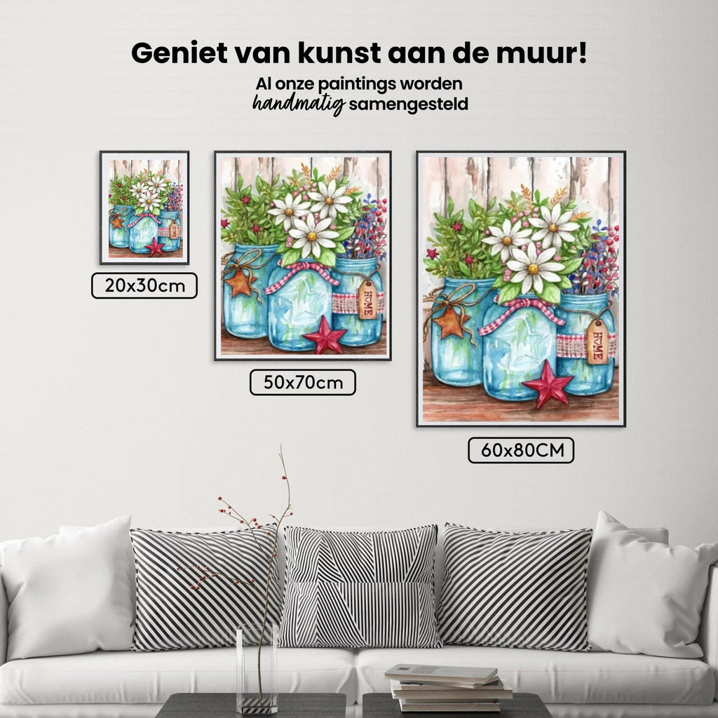 Diamantmaling - Krukker med blomster og stjerner - SEOS Shop ®