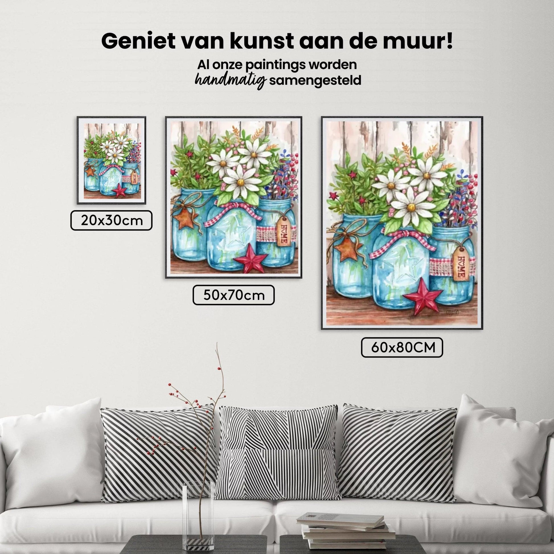 Diamantmaling - Krukker med blomster og stjerner - SEOS Shop ®
