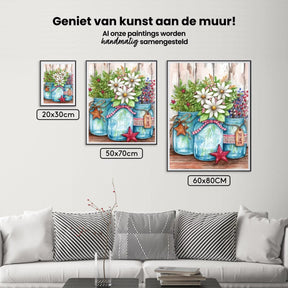 Diamantmaling - Krukker med blomster og stjerner - SEOS Shop ®