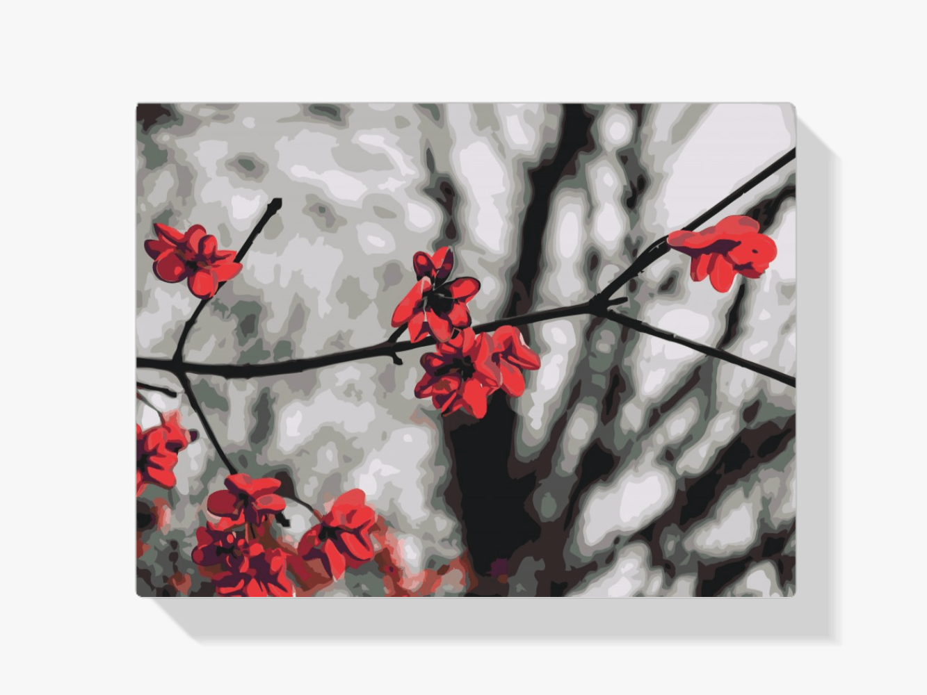 Diamantmaleri - Røde blomster på træet - SEOS Shop ®