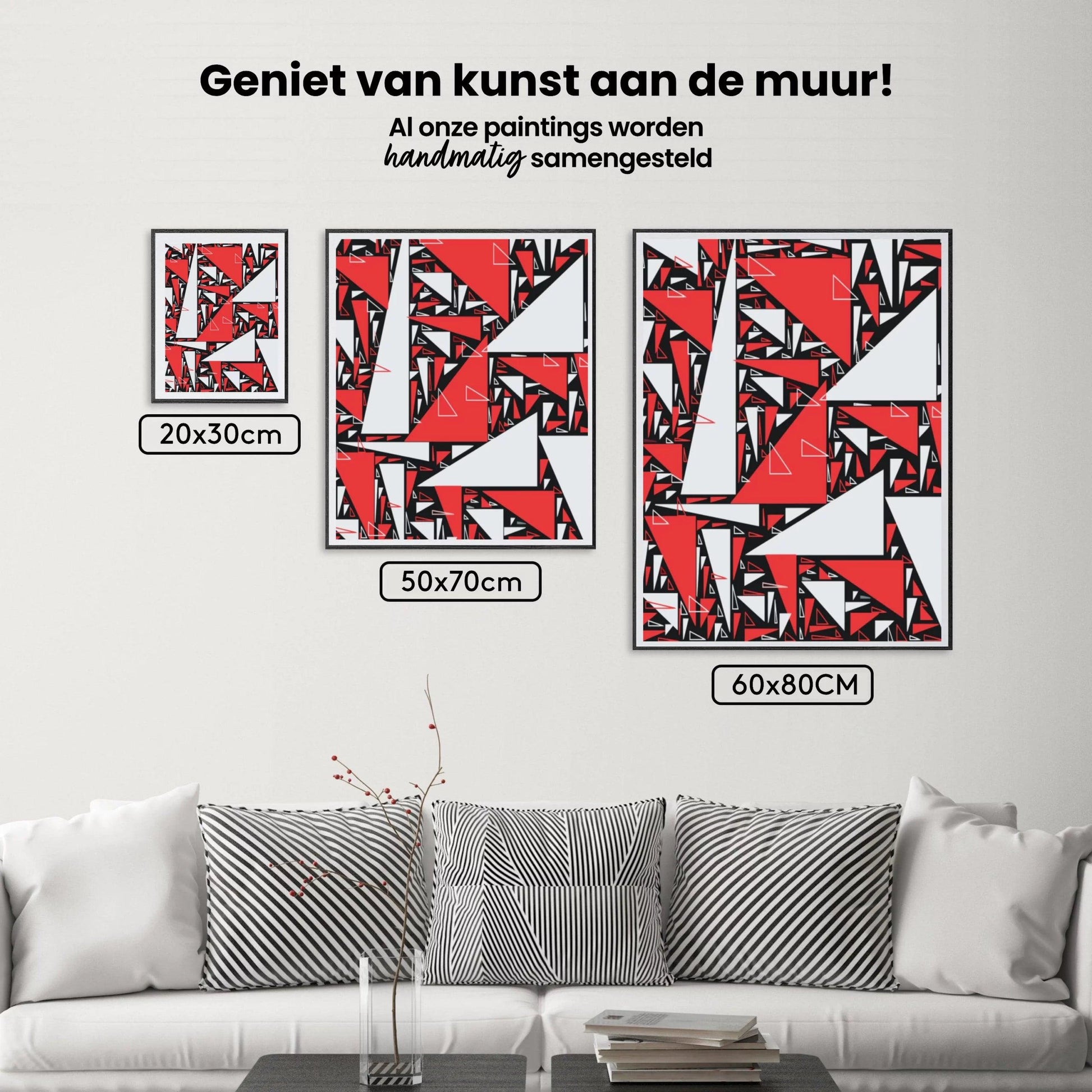 Diamantmaling - Røde og hvide trekanter - SEOS Shop ®
