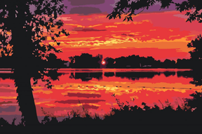 Diamantmaleri - Rød Solnedgang - SEOS Shop ®