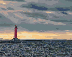 Diamantmaleri - Rødt fyrtårn - SEOS Shop ®