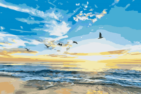 Diamantmaling - Fugle der flyver over havet - SEOS Shop ®
