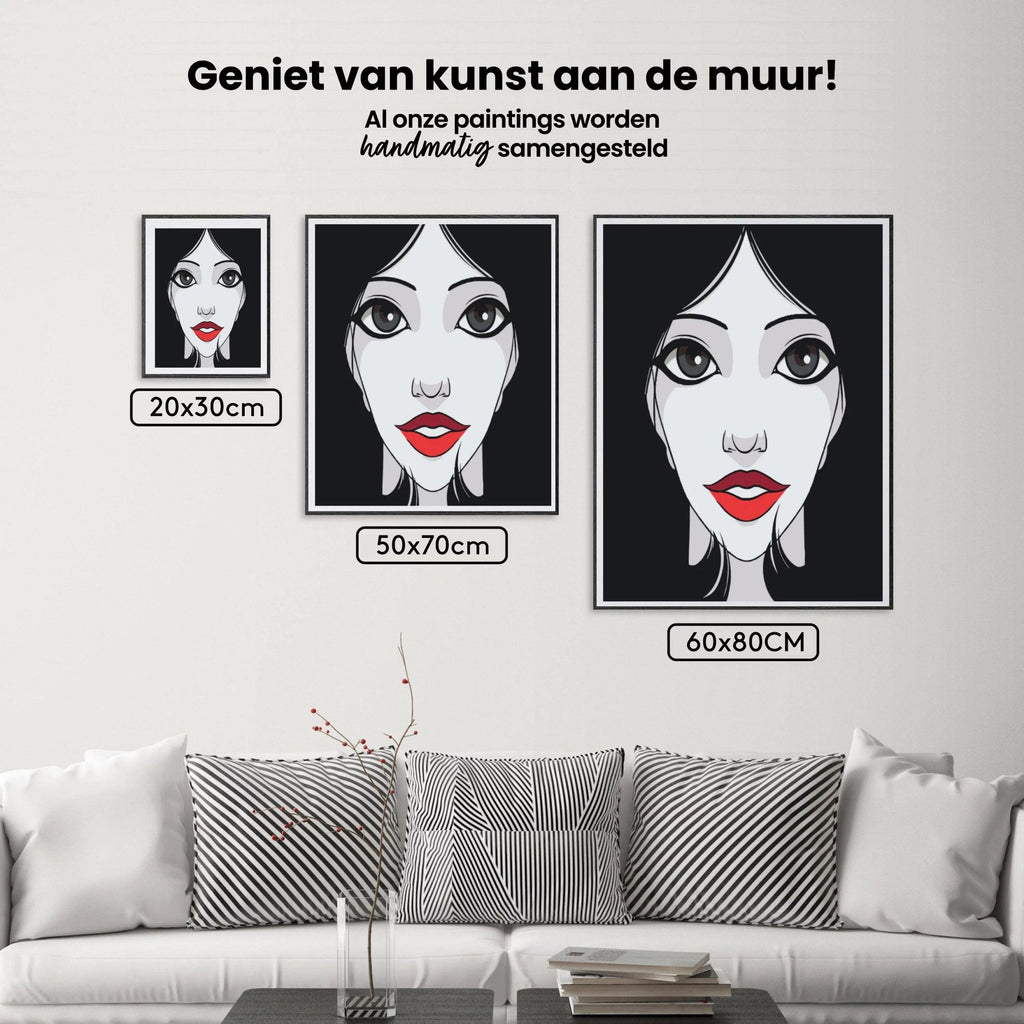 Diamantmaleri - Kvinde med røde læber - SEOS Shop ®