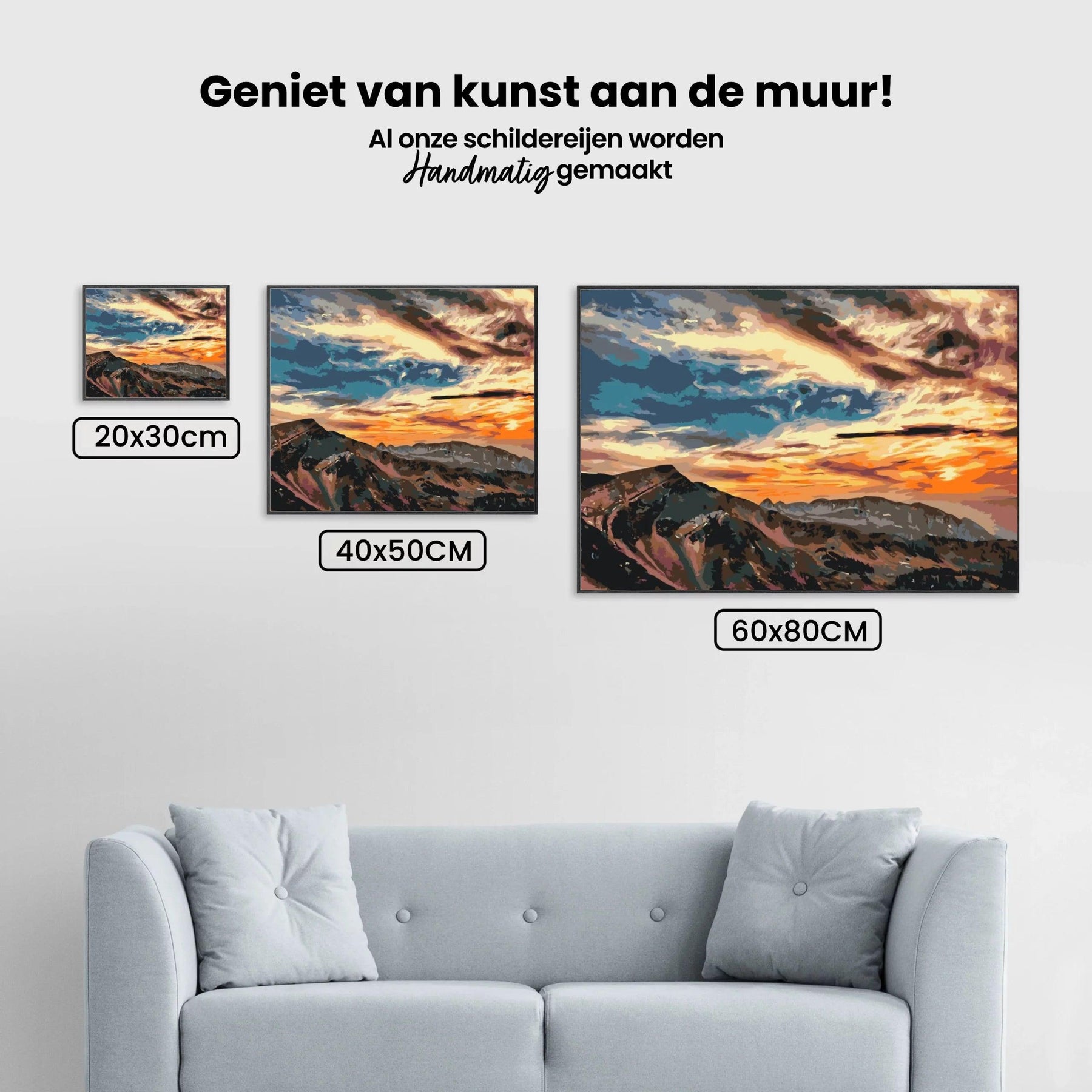 Diamantmaleri - Solnedgang over bjergene - SEOS Shop ®
