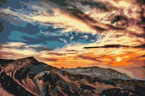 Diamantmaleri - Solnedgang over bjergene - SEOS Shop ®