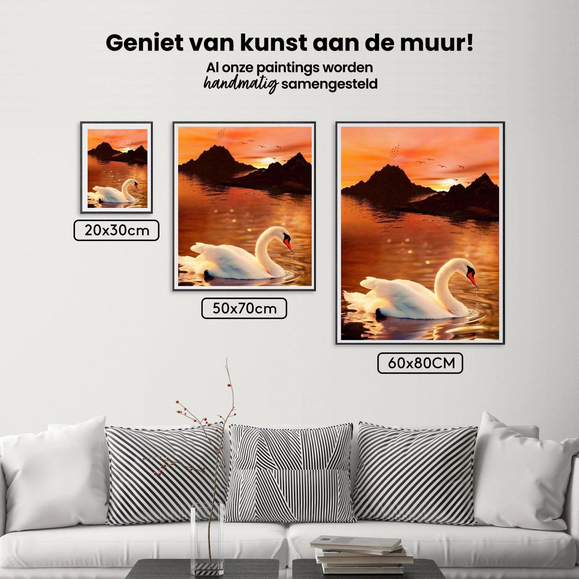 Diamantmaleri Svane i rød himmel - SEOS Shop ®