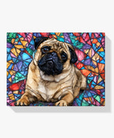 Diamantmaleri - Mops i farvet glas - SEOS Shop ®