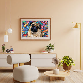 Diamantmaleri - Mops i farvet glas - SEOS Shop ®