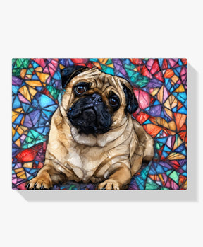 Diamantmaleri - Mops i farvet glas - SEOS Shop ®