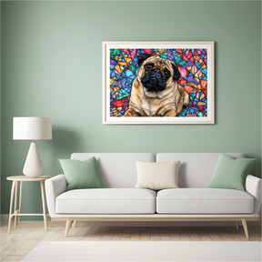 Diamantmaleri - Mops i farvet glas - SEOS Shop ®