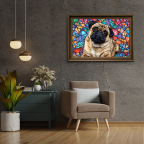 Diamantmaleri - Mops i farvet glas - SEOS Shop ®