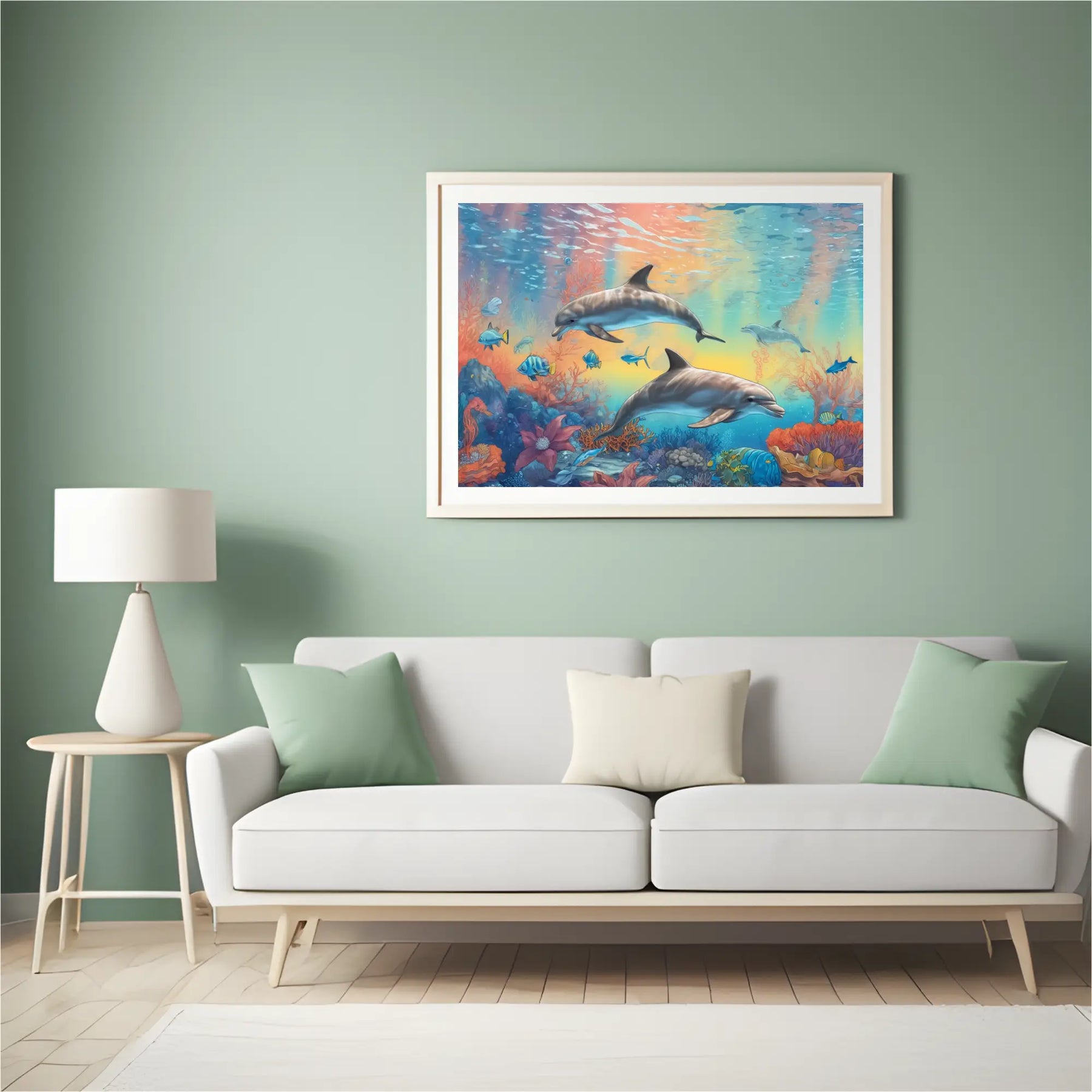 Diamantmaleri - Regnbue-delfiner - SEOS Shop ®
