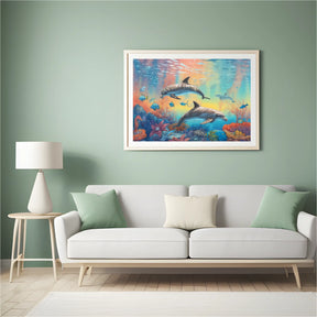 Diamantmaleri - Regnbue-delfiner - SEOS Shop ®