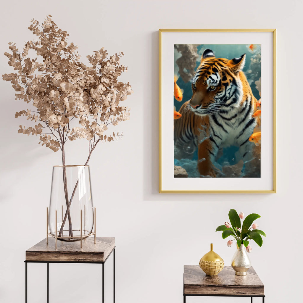 Diamantmaleri - Tiger og guldfisk - SEOS Shop ®