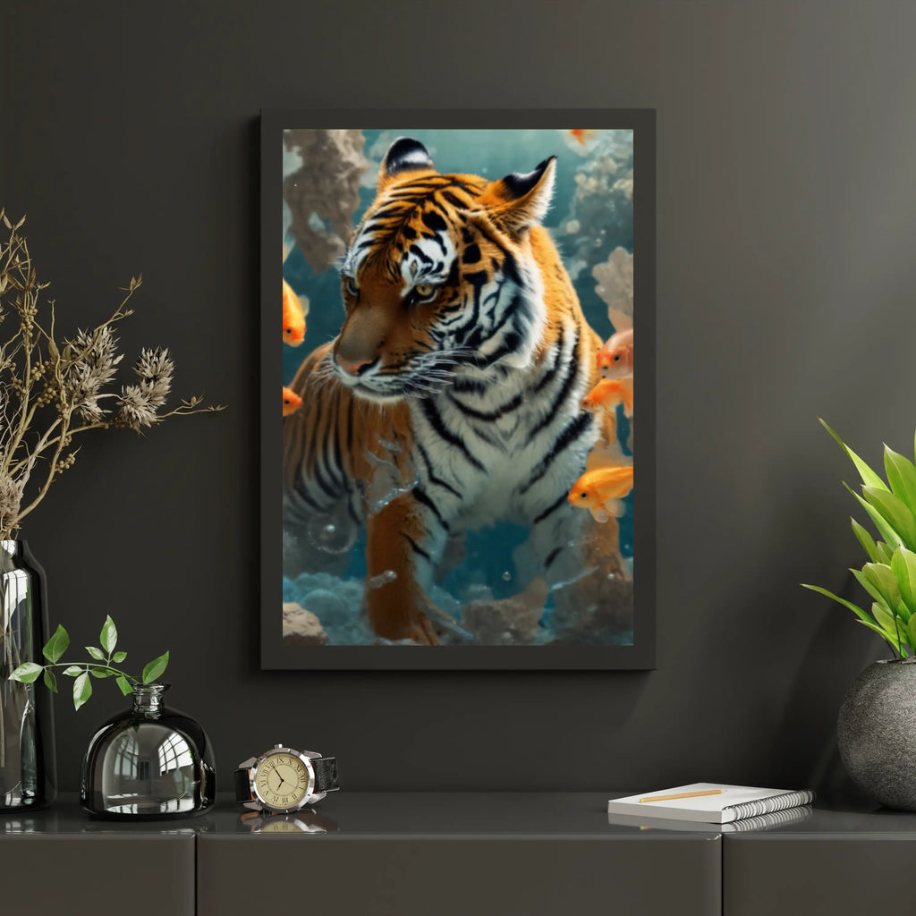 Diamantmaleri - Tiger og guldfisk - SEOS Shop ®