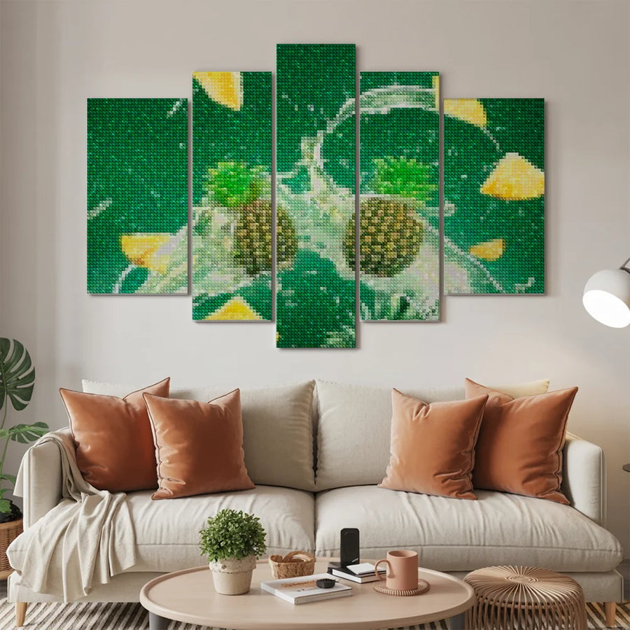 Diamantmaling Ananas 5 paneler - SEOS Shop ®