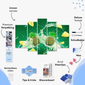 Diamantmaling Ananas 5 paneler - SEOS Shop ®