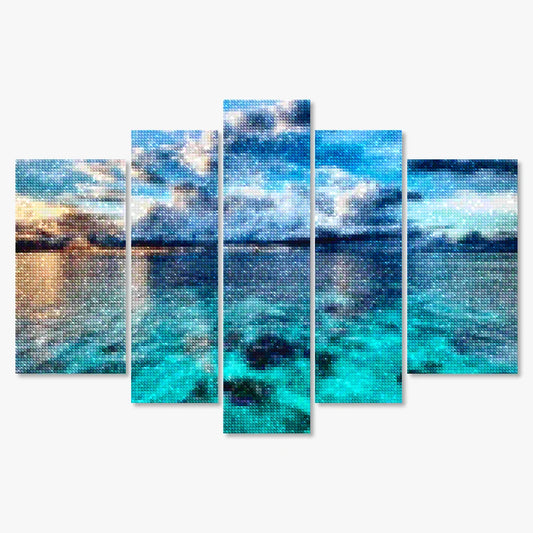 Diamantmaleri Blåt Hav 5-panel - SEOS Shop ®