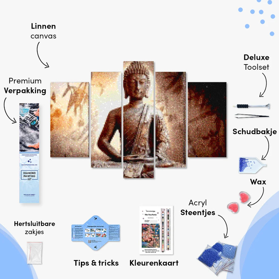 Diamantmaling Buddha 5 dele - SEOS Shop ®
