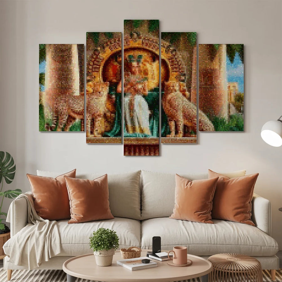 Diamantmaleri Kleopatra med Leoparder 5-delt - SEOS Shop ®