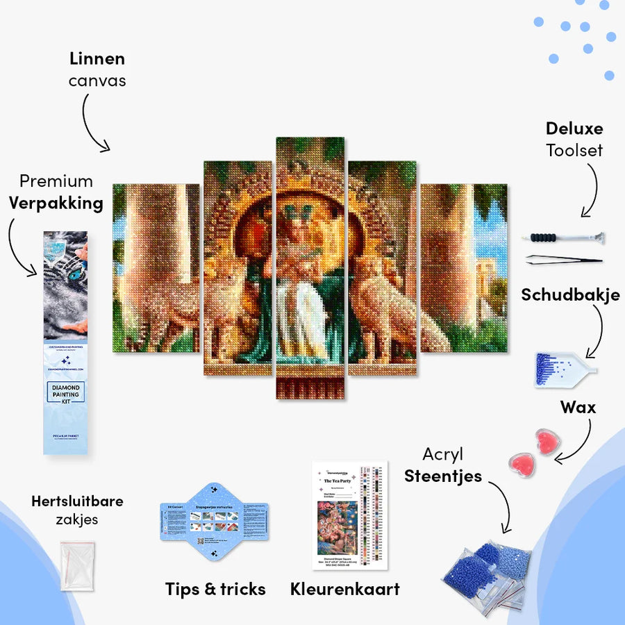 Diamantmaleri Kleopatra med Leoparder 5-delt - SEOS Shop ®