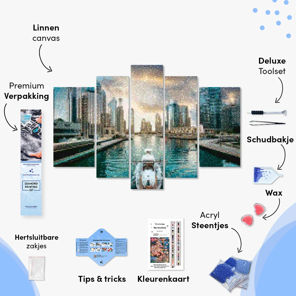 Diamantmaling Smukke bygninger i byen 5 dele - SEOS Shop ®