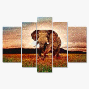 Diamantmaling Elefant i Afrika 5-delt - SEOS Shop ®