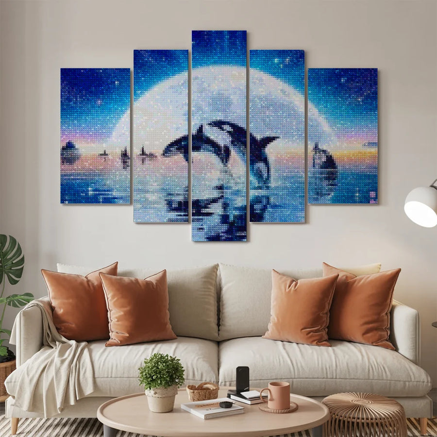 Diamantmaling Spækhuggere i vandet 5-delt - SEOS Shop ®