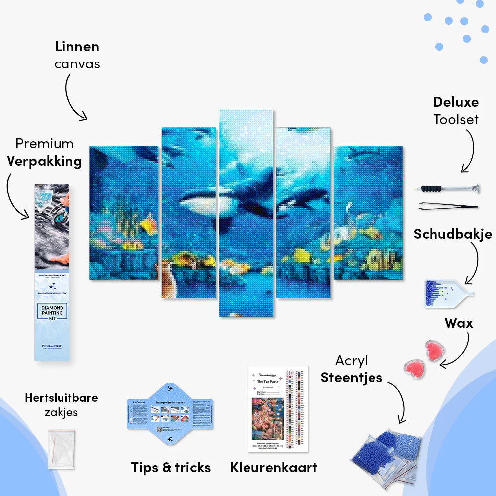 Diamantmaling Spækhuggere i havet 5 dele - SEOS Shop ®