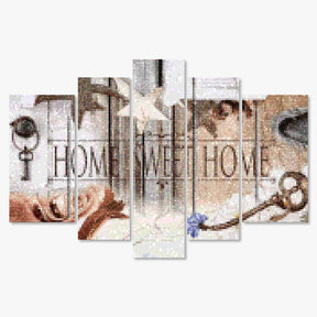 Diamantmalingssæt Home Sweet Home Trælook 5-panel - SEOS Shop®