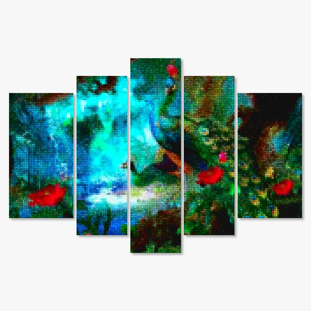 Diamantmaleri påfugl i farverig skov, 5 dele - SEOS Shop ®
