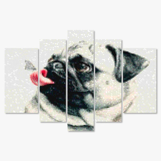 Diamantmaling Hvalp med Sommerfugl på Tungen 5-delt - SEOS Shop ®