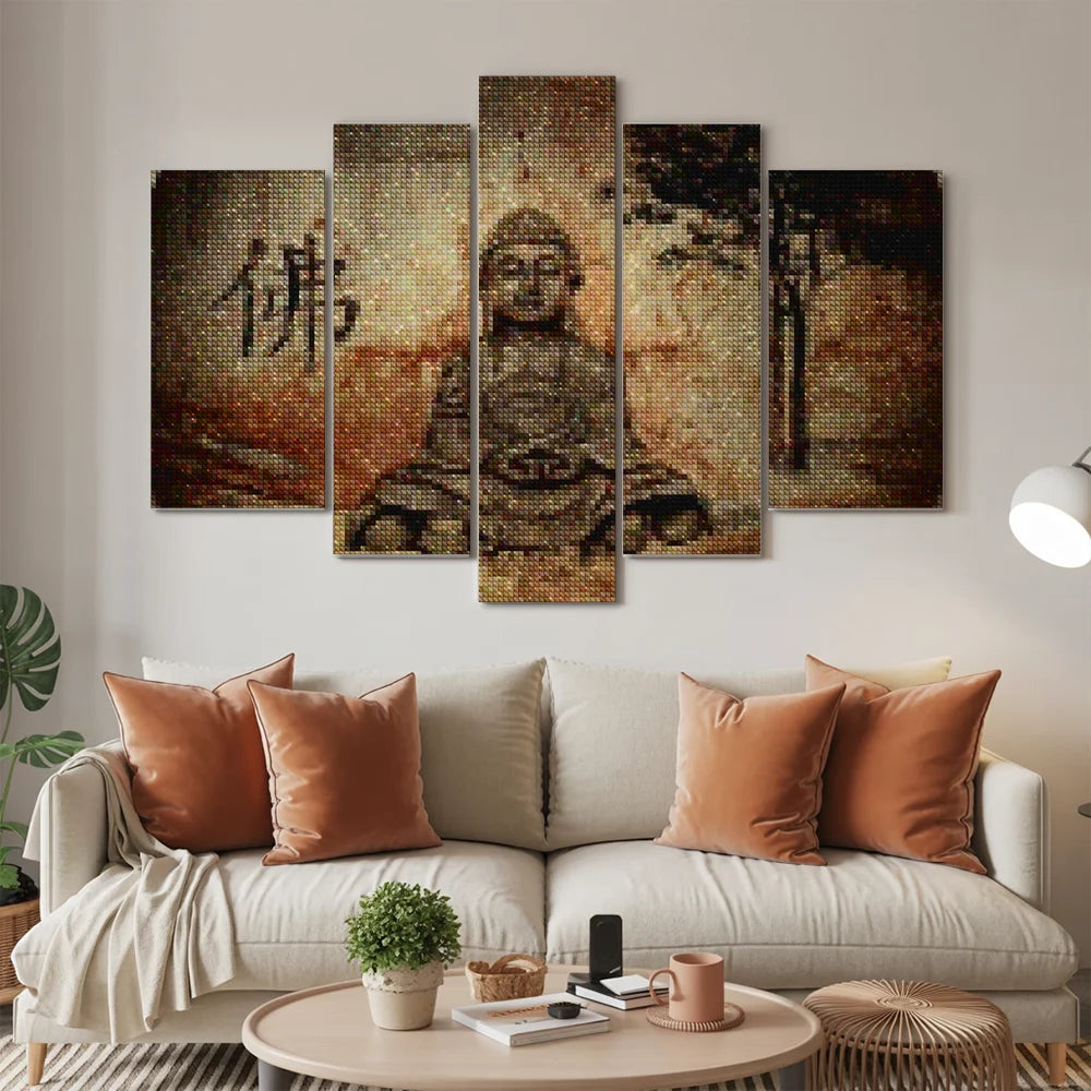 Diamantmaleri Spirituel Buddha 5-delt - SEOS Shop ®