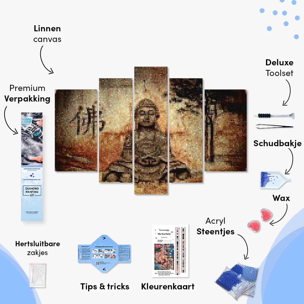 Diamantmaleri Spirituel Buddha 5-delt - SEOS Shop ®