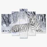 Diamantmaling Hvid Tiger 5-delt - SEOS Shop ®